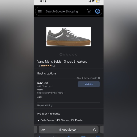 Vans Seldan Low Top “Grey/Gum” Men’s Size 11 - Picture 9 of 9